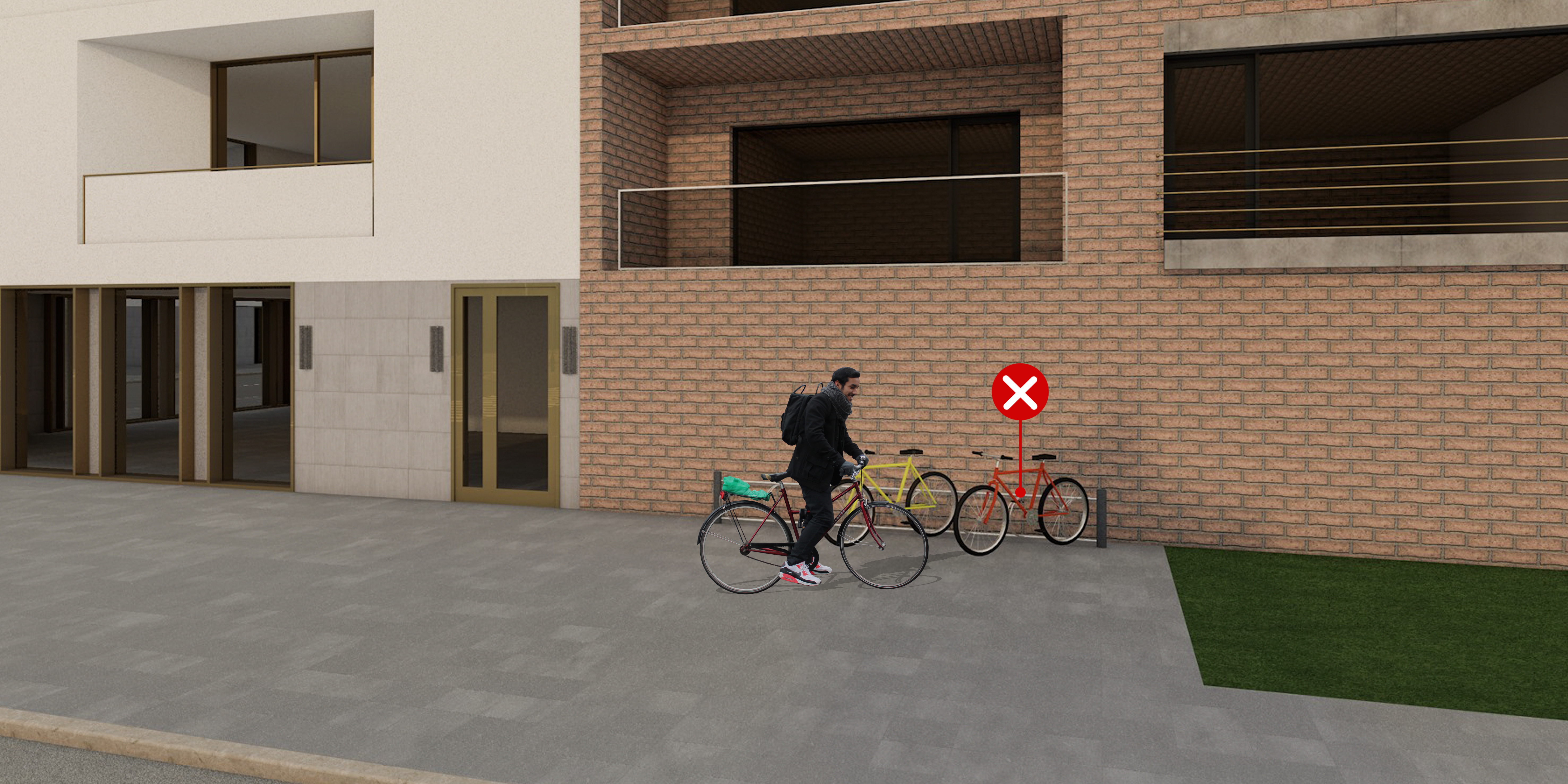 24 – Kerékpártárolás társasházaknál – helytelen